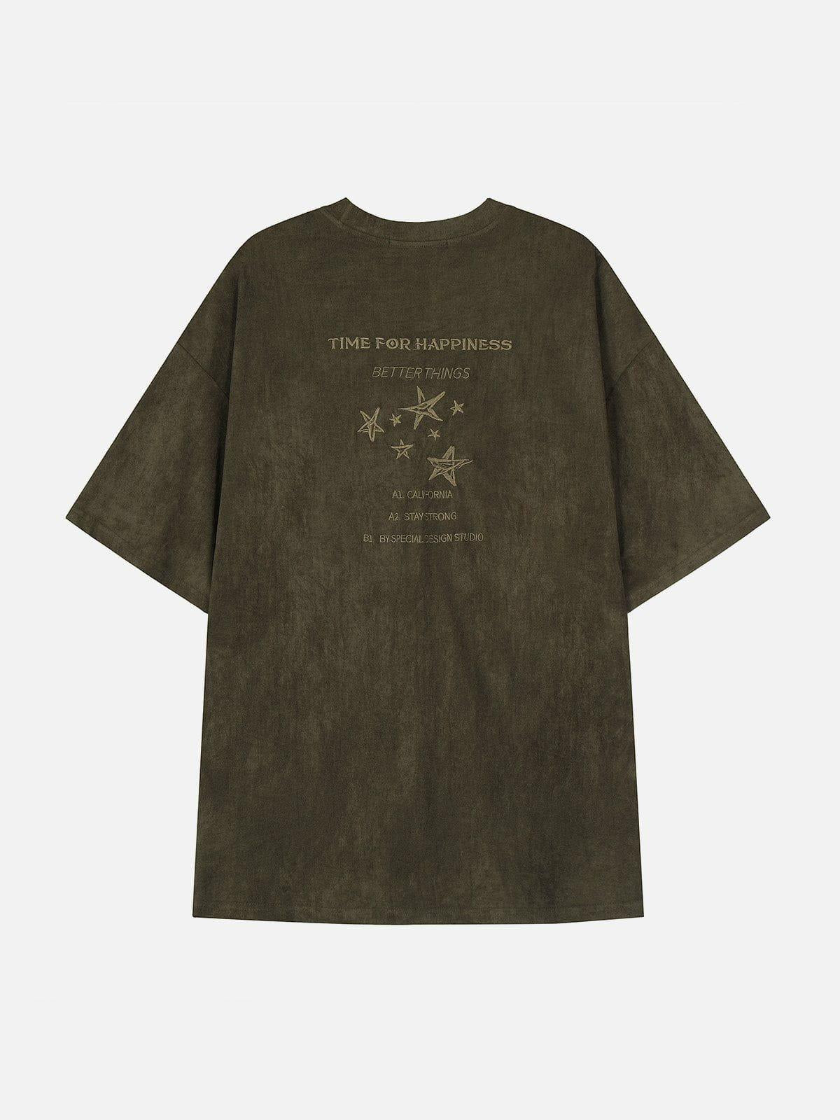 TALISHKO Embroidery Thorns Star Print Tee