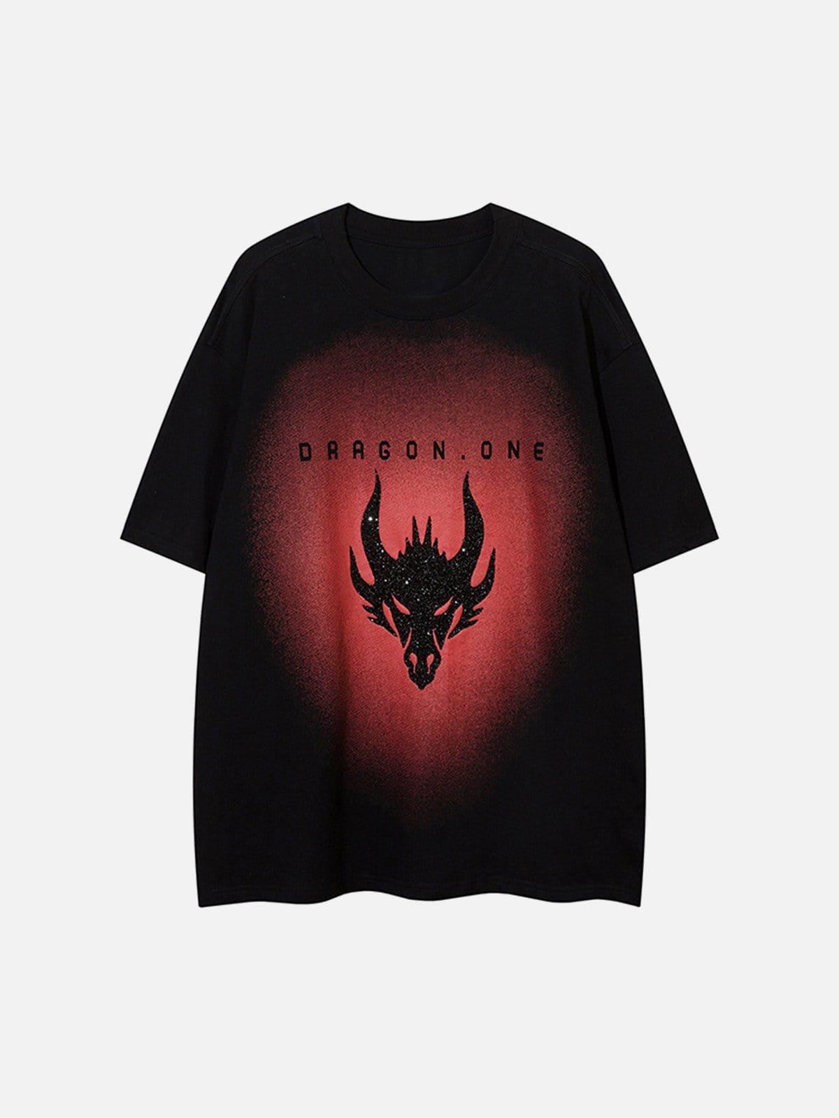 TALISHKO Dark Style Dragon Print Tee