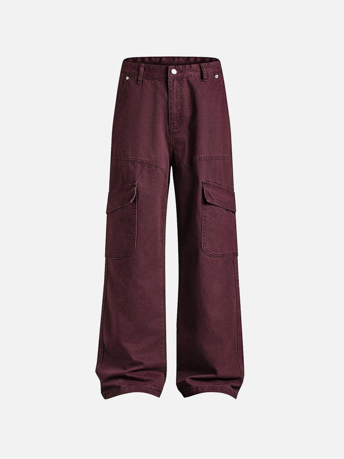 TALISHKO Burgundy Multi Pocket Jeans