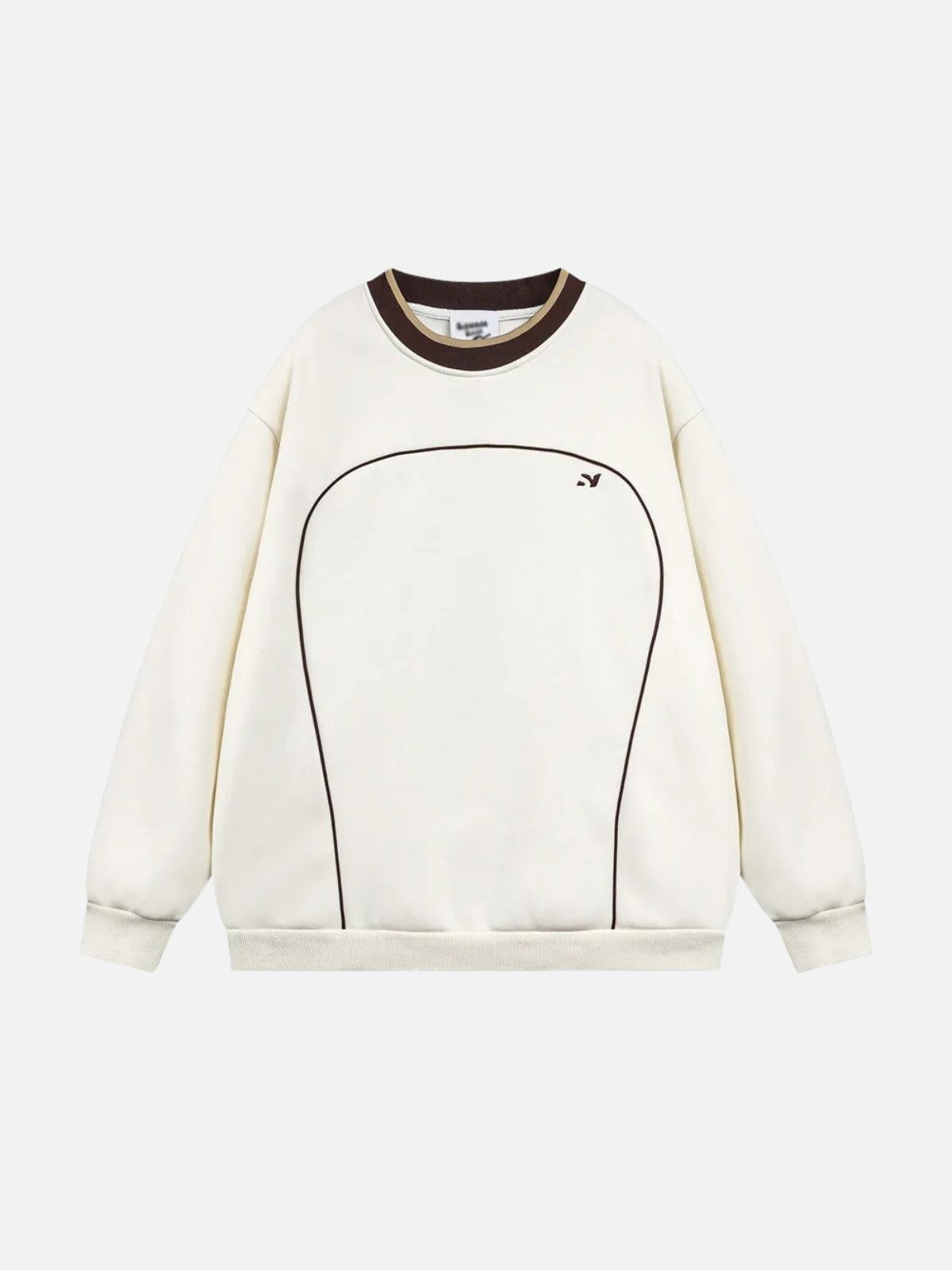 TALISHKO Contrast Paneled Embroidery Sweatshirt