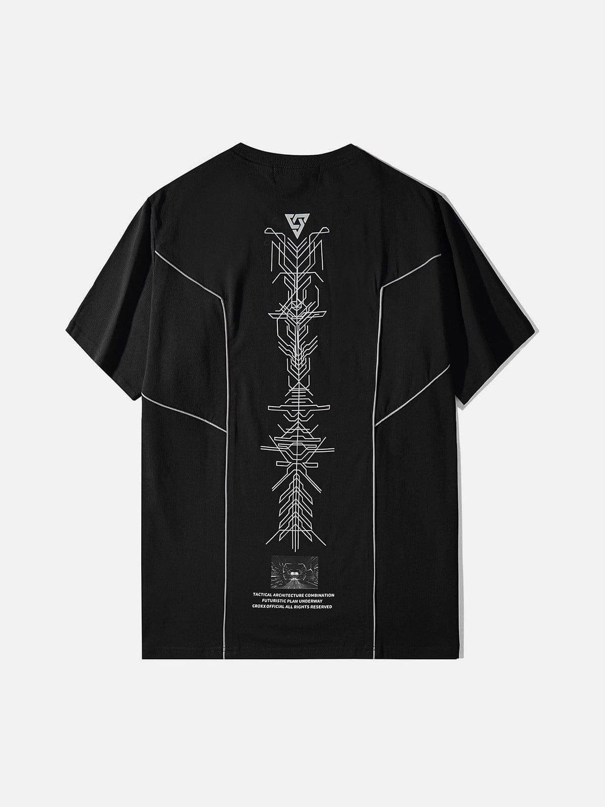 TALISHKO Functional Reflective Strip Print Cotton Tee