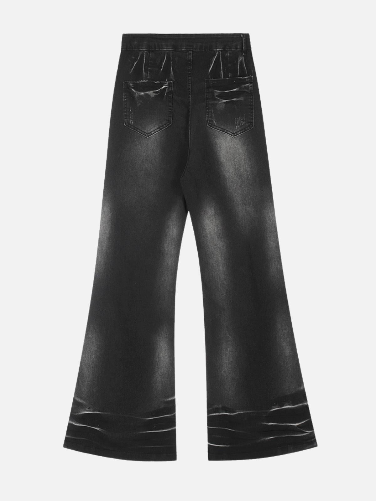 TALISHKO Distressed Fringe Washed Jeans