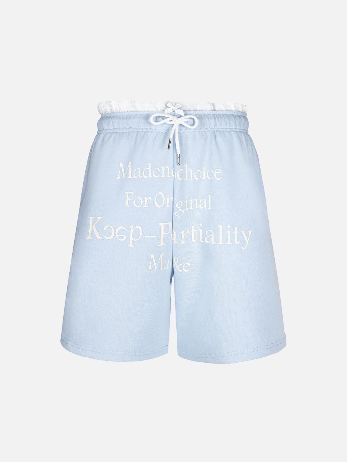 TALISHKO Elastic Letter Double Waist Shorts