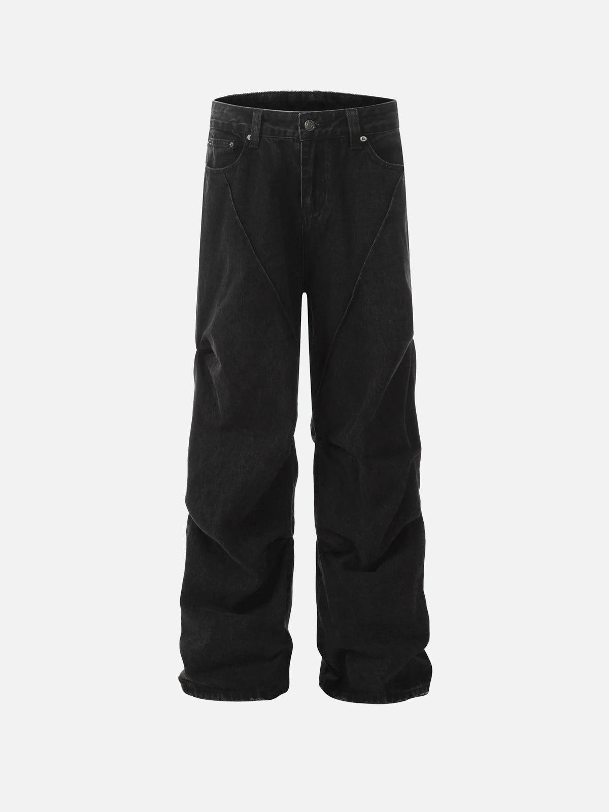 TALISHKO Vintage Washed Pleated Straight Jeans