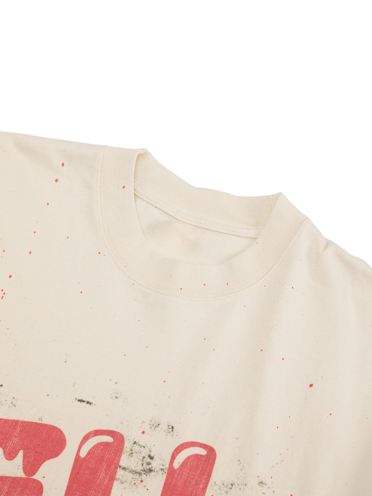 TALISHKO Retro Washed Dissolved Heart T-Shirt