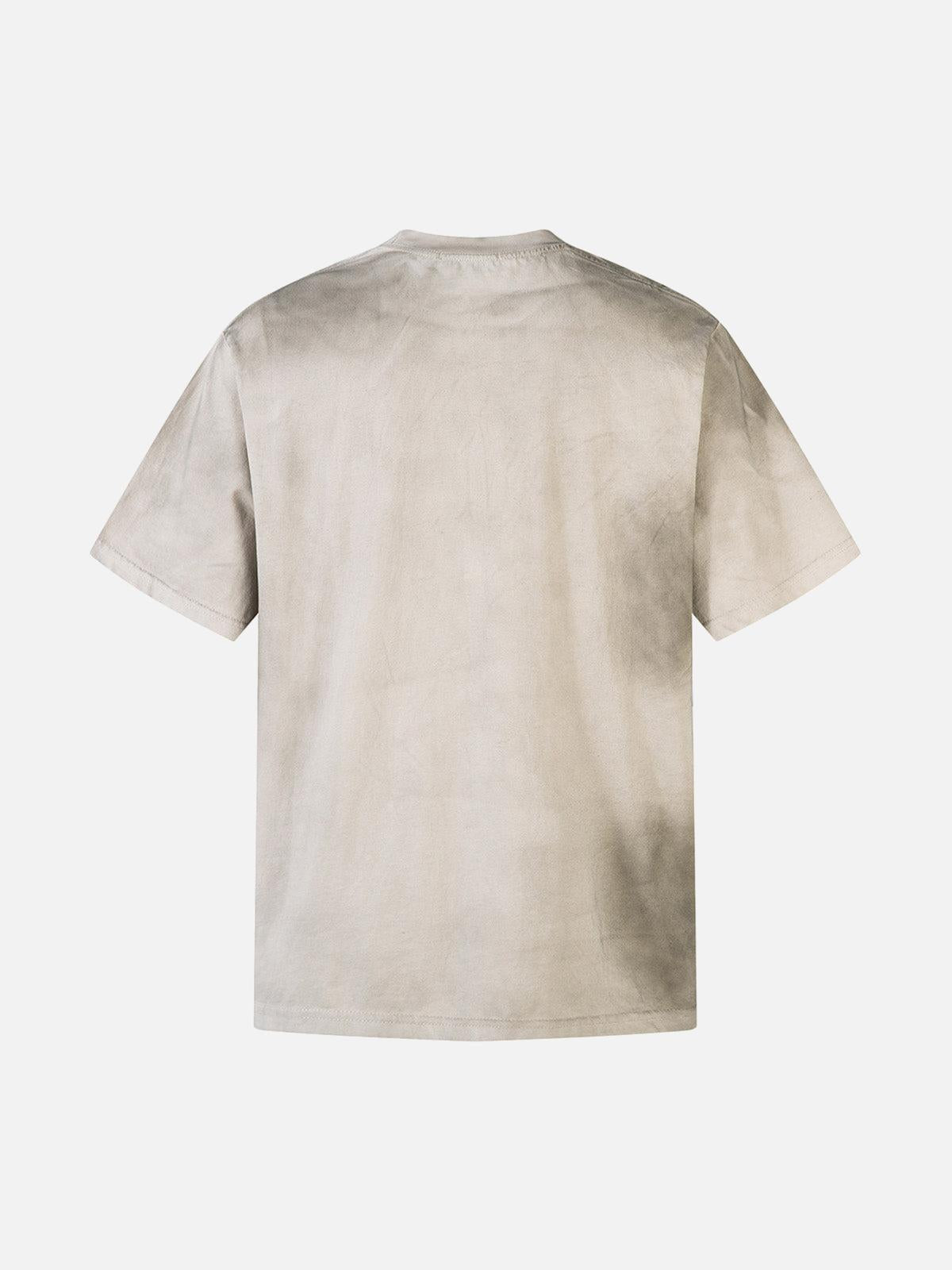 TALISHKO Dirty-Dyed Washed Crew Neck T-Shirt
