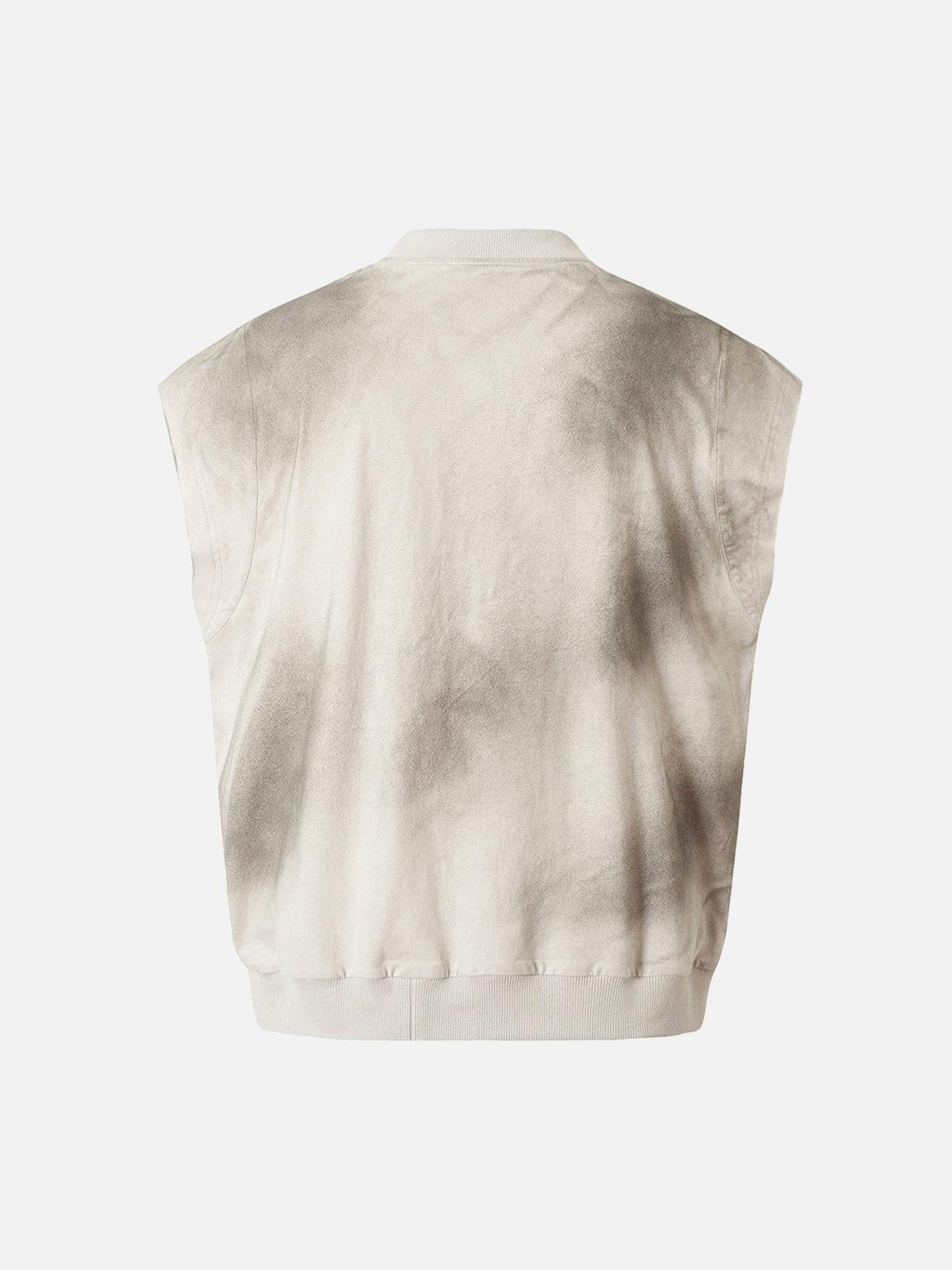 TALISHKO Vintage Washed Graphic Distressed Vest