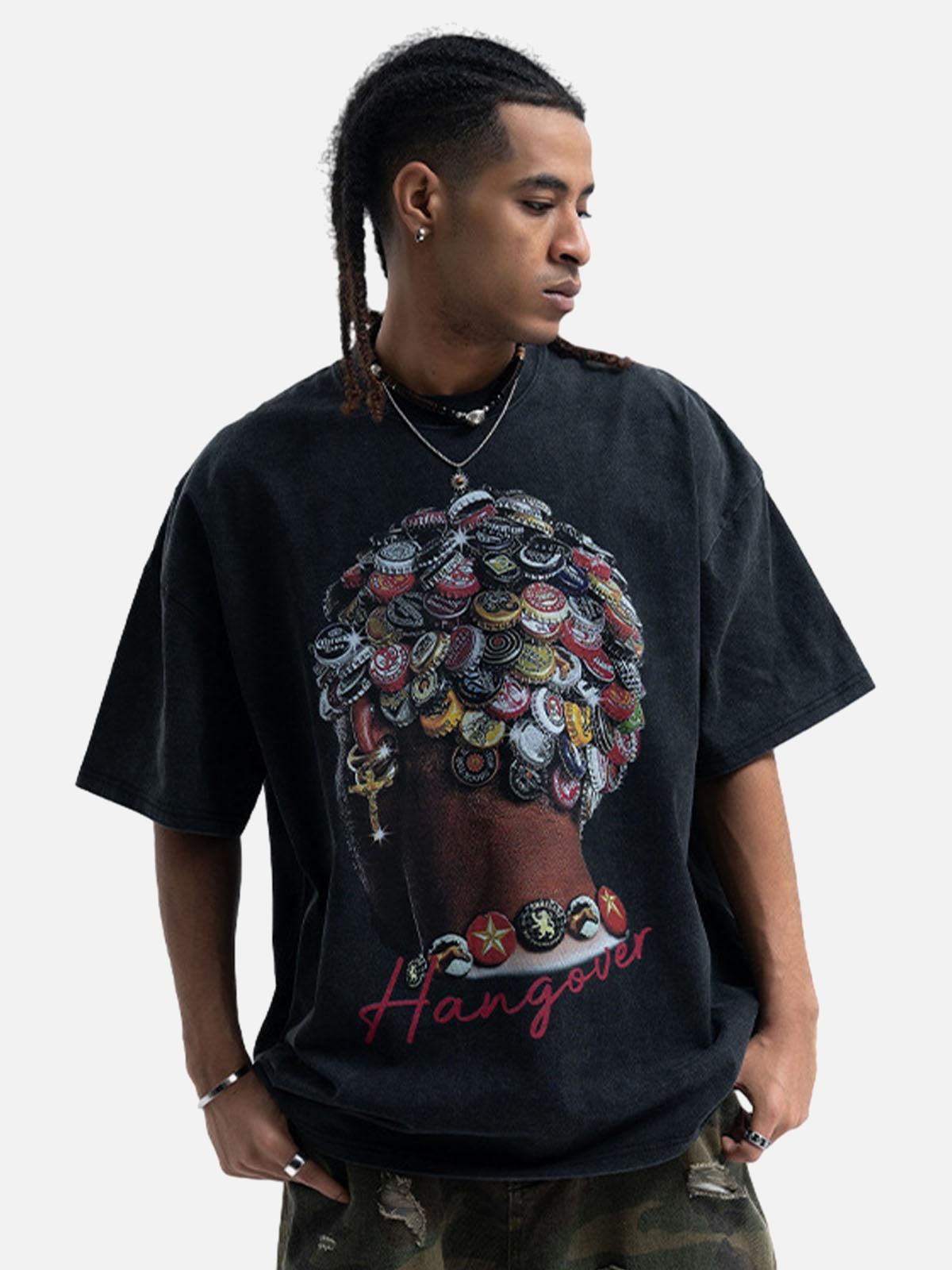 TALISHKO Street Washed Portrait Print T-Shirt