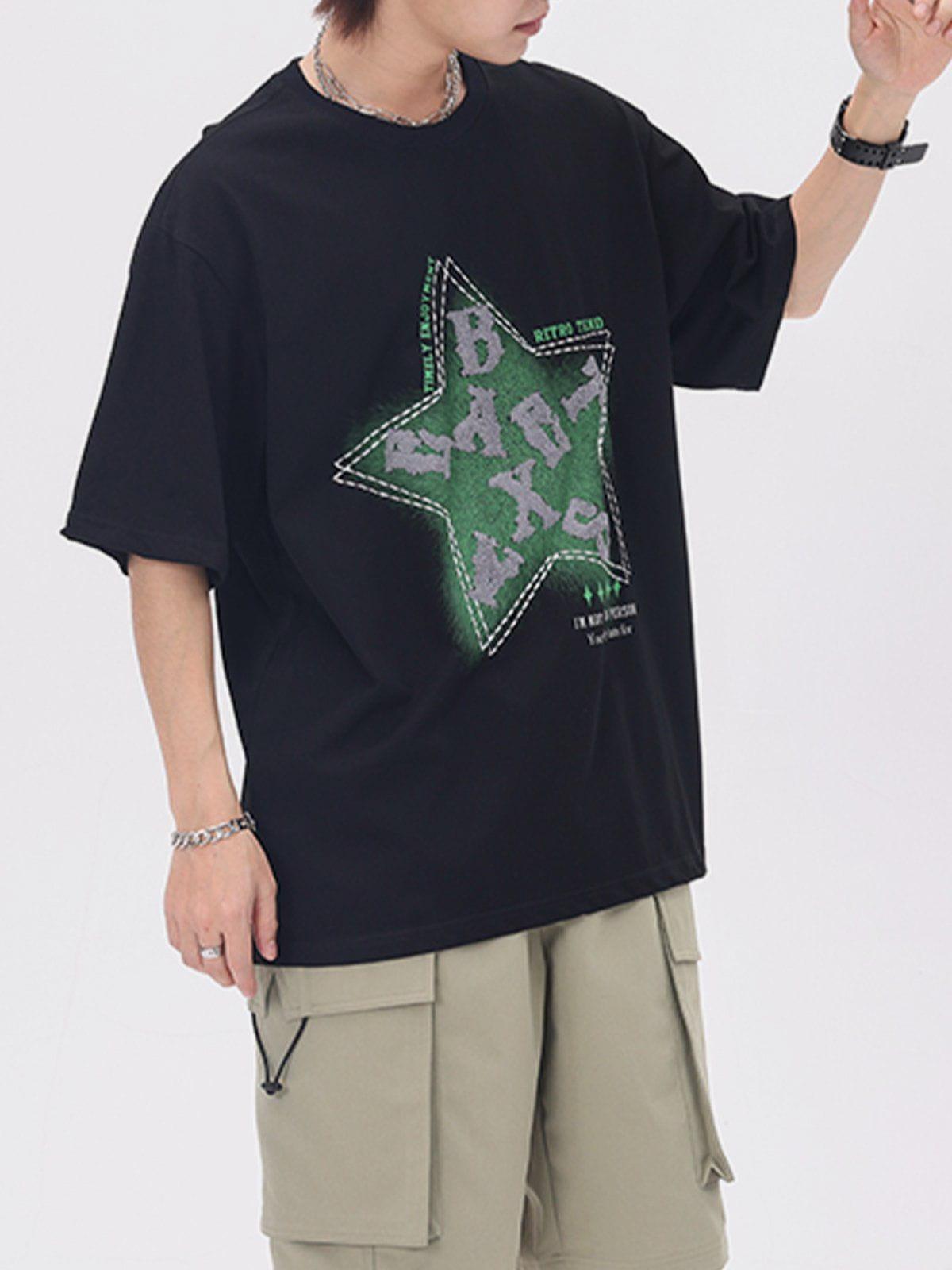 TALISHKO Letter Embroidery Inkjet Tee