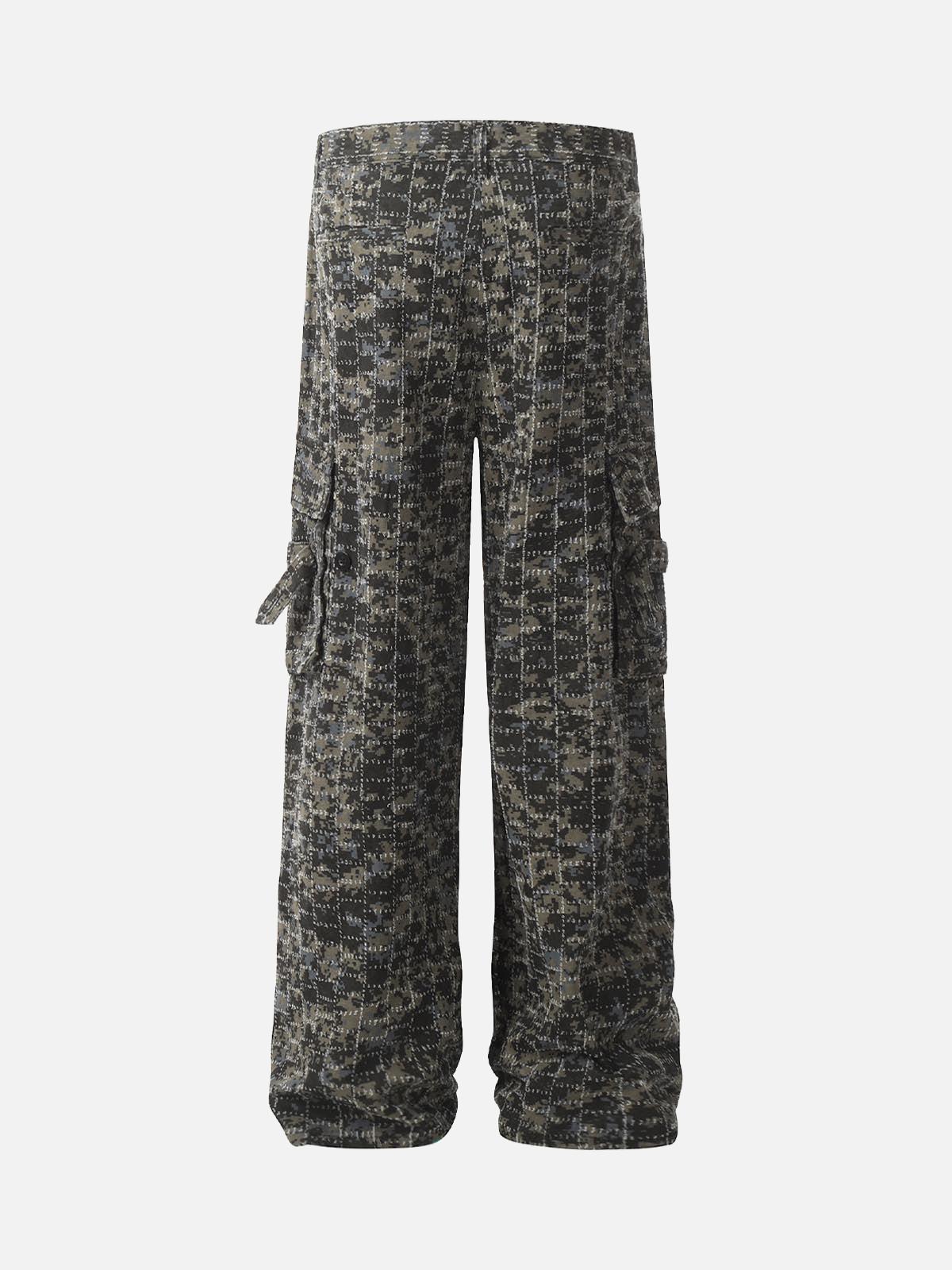 TALISHKO Ripped Camouflage Multi-Pocket Cargo Pants