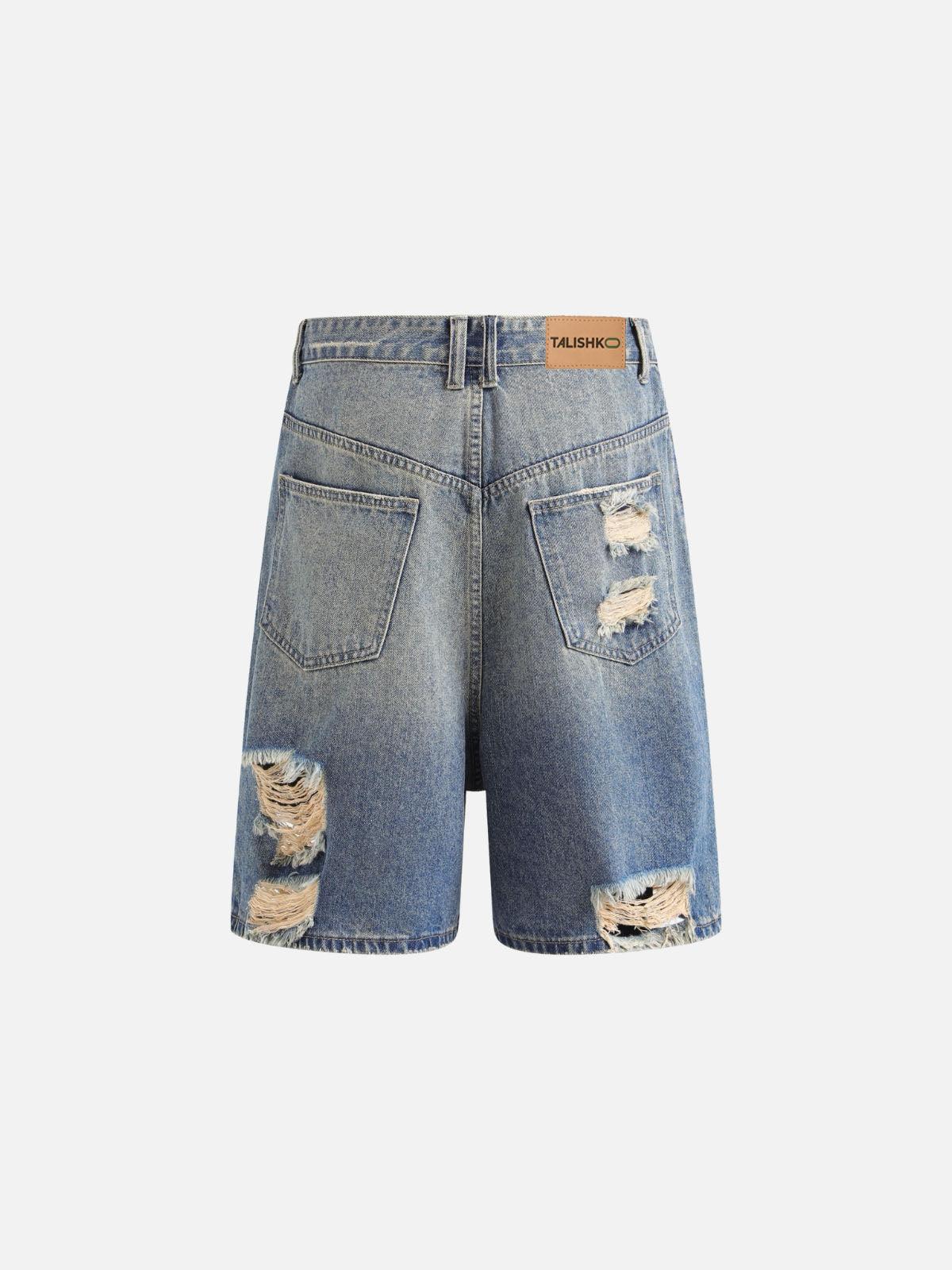 TALISHKO Multi Distressed Jorts