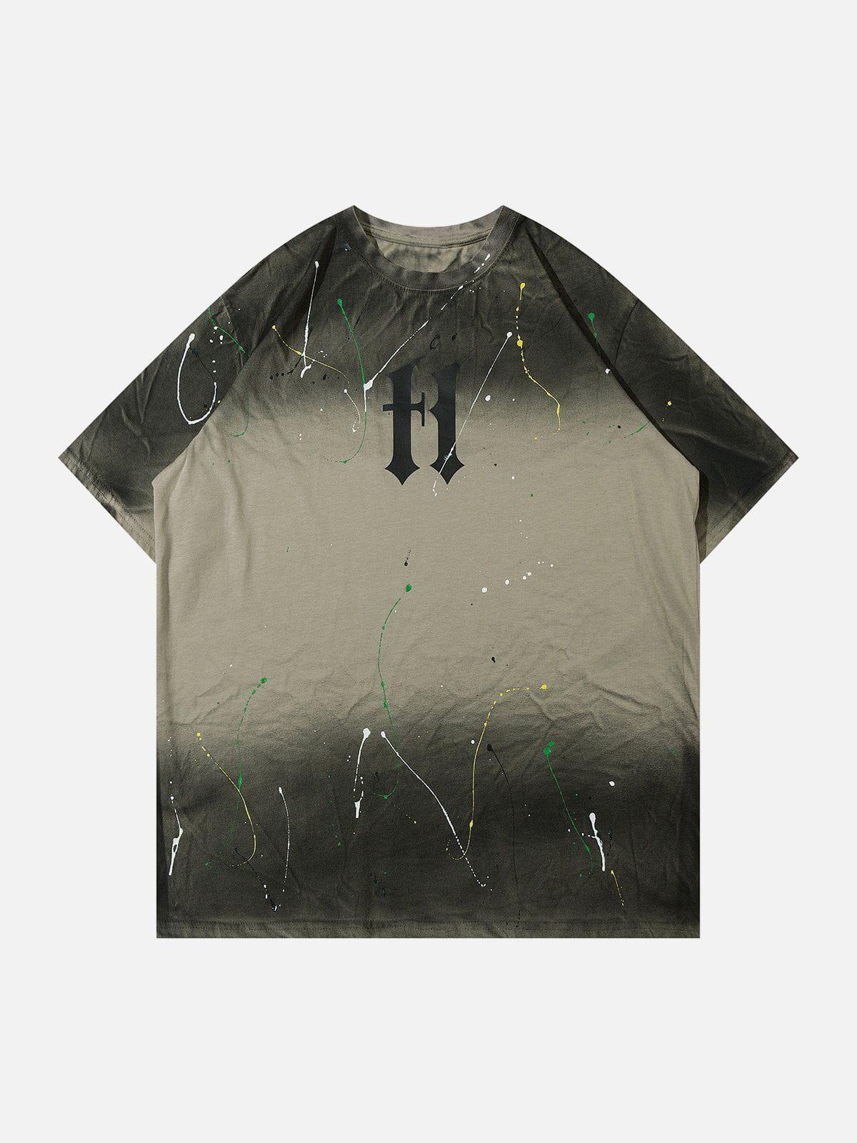 TALISHKO Tie Dye Splash Ink Washed Tee