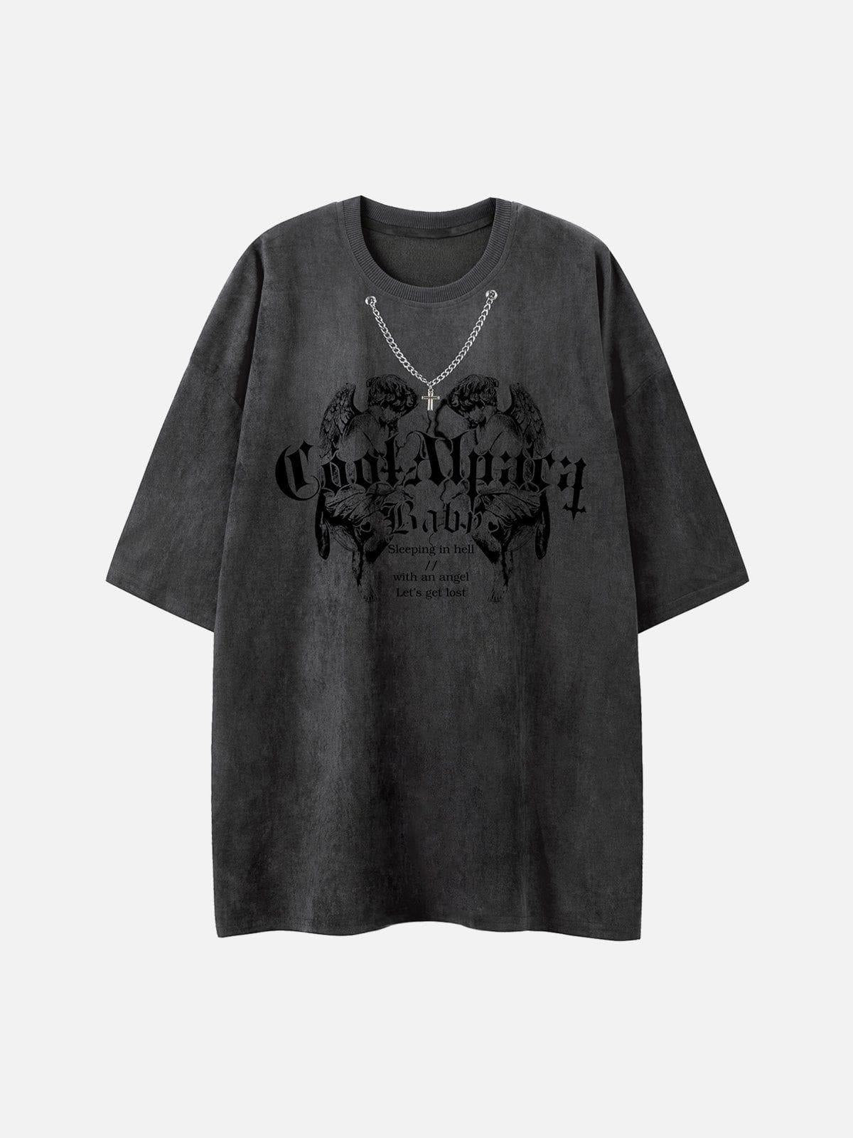 TALISHKO Suede Angel Print Tee