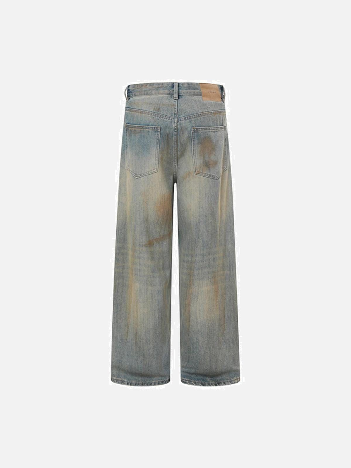 TALISHKO Vintage Graffiti Washed Distressed Jeans