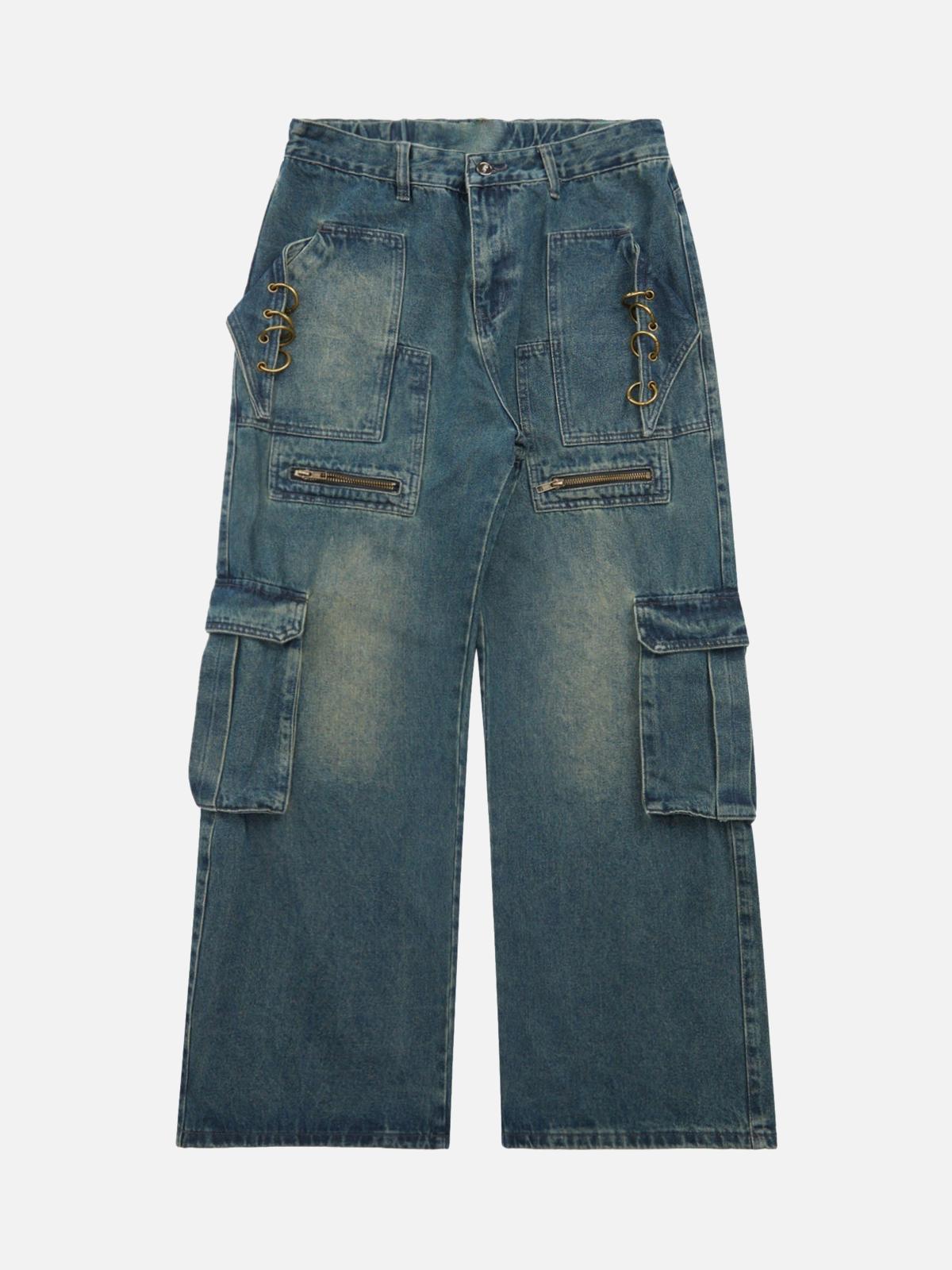 TALISHKO High Street Heavy Duty Design Multi-Pocket Jeans