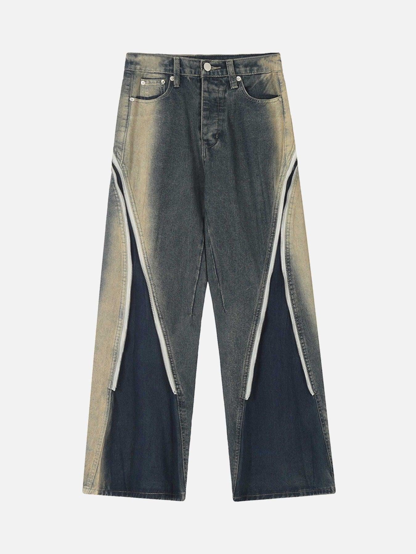 TALISHKO Sprayed Gradient Wide Leg Jeans