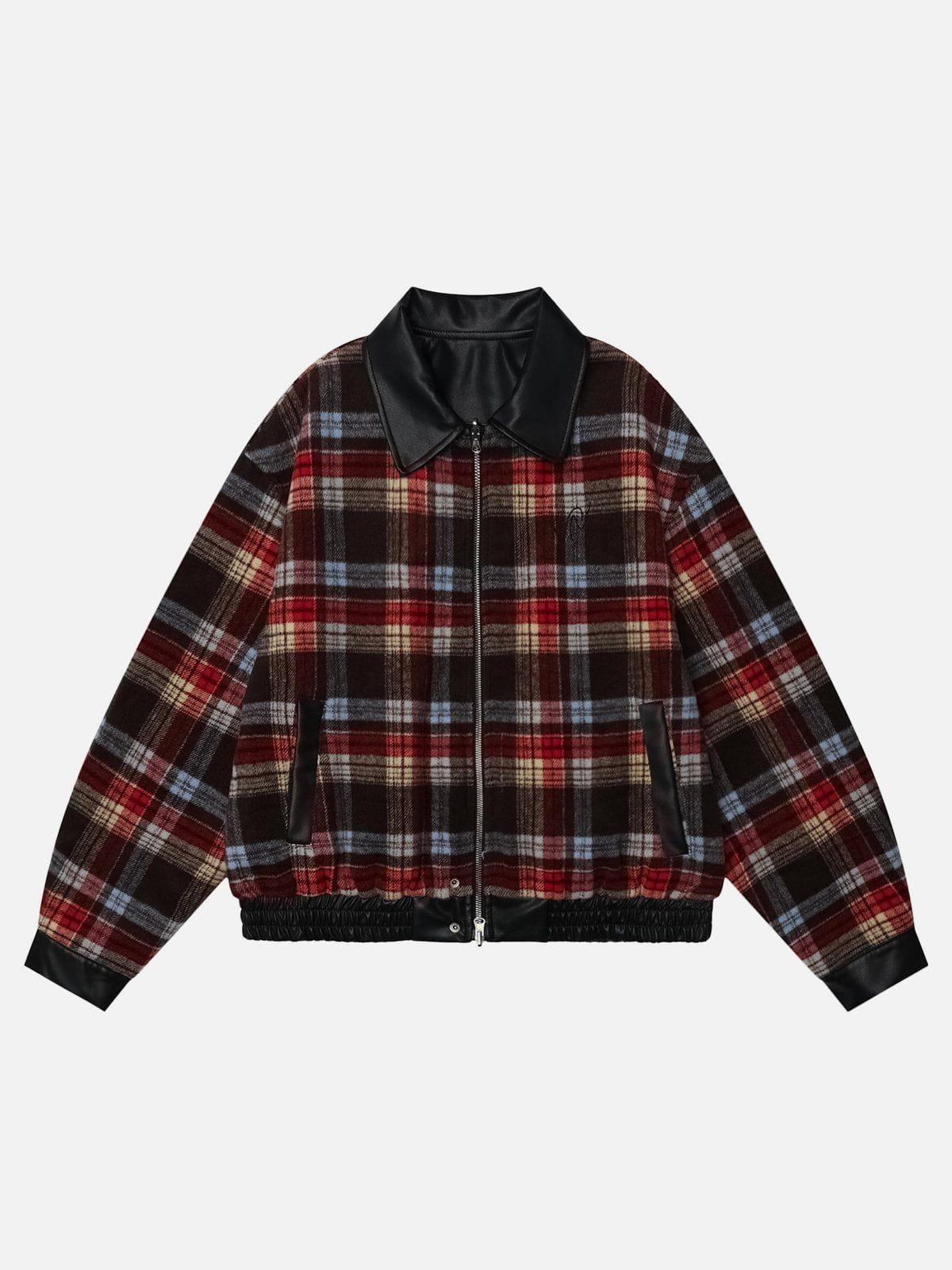 TALISHKO Plaid Reversible Leather Jacket
