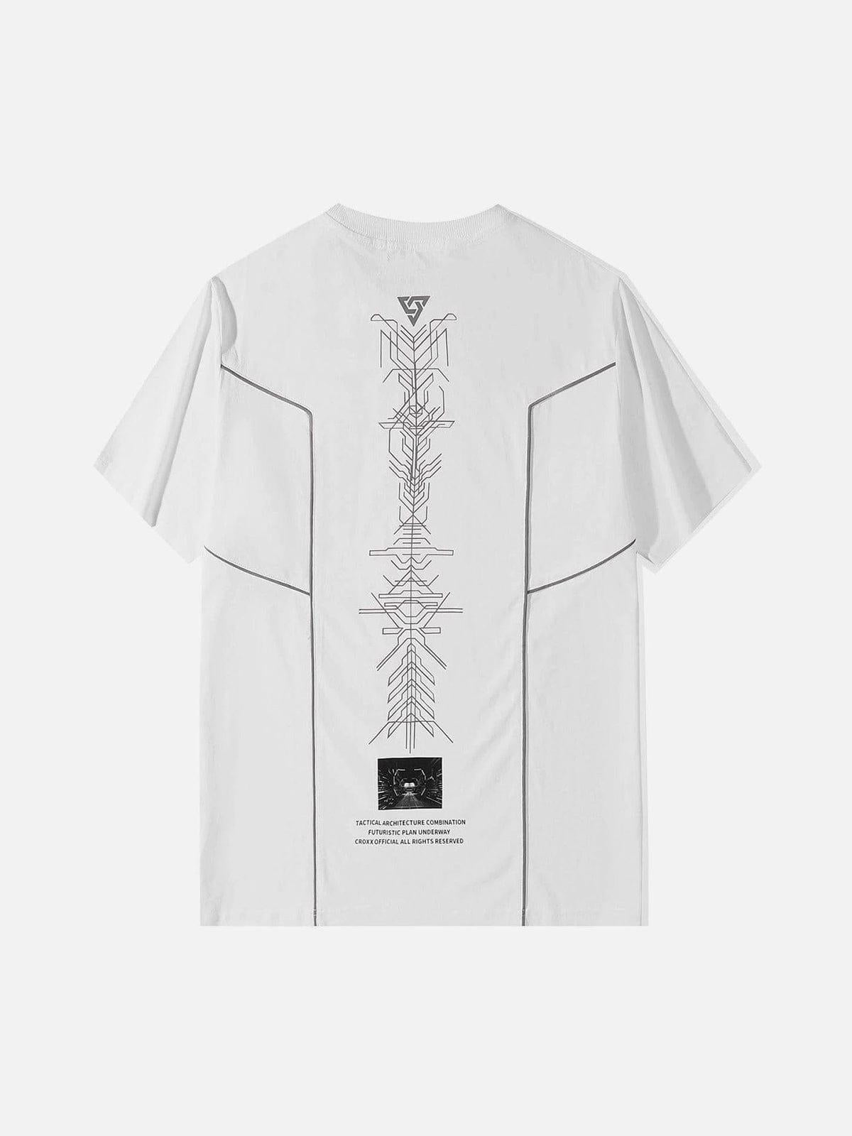 TALISHKO Functional Reflective Strip Print Cotton Tee