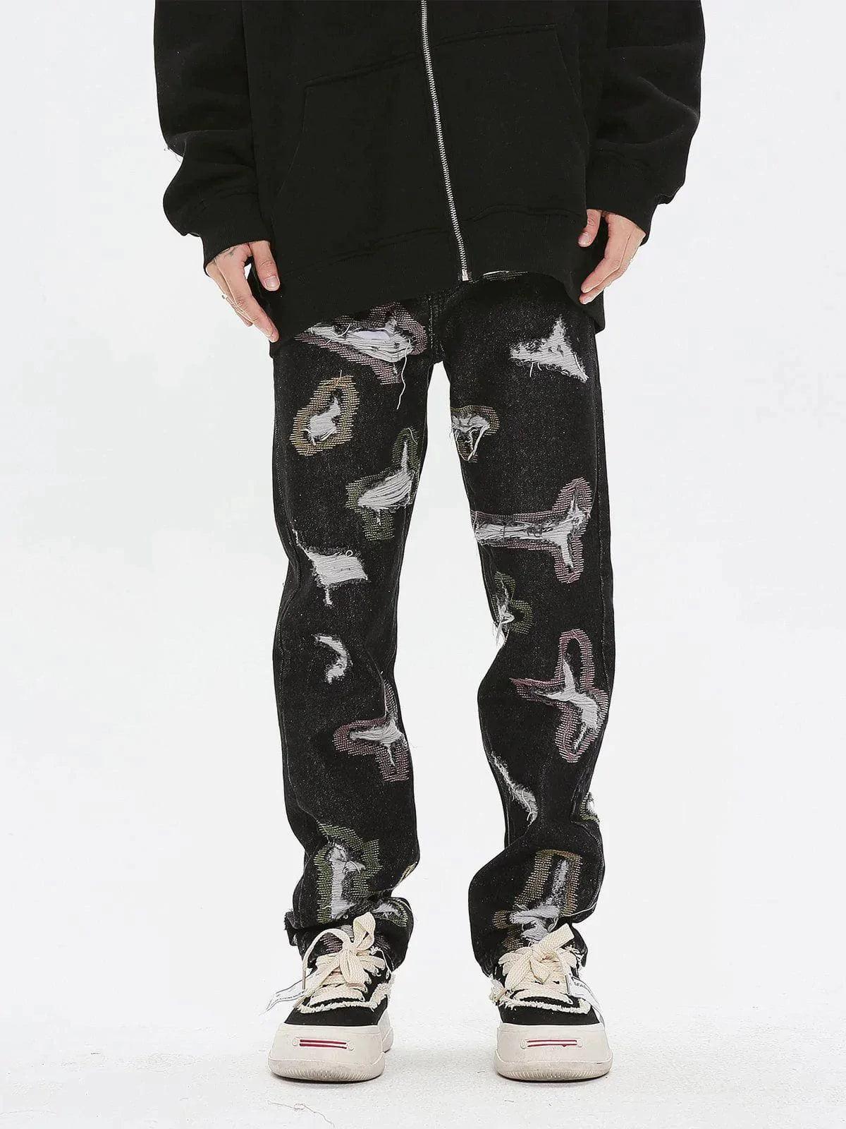 TALISHKO Colorful Hole Jeans