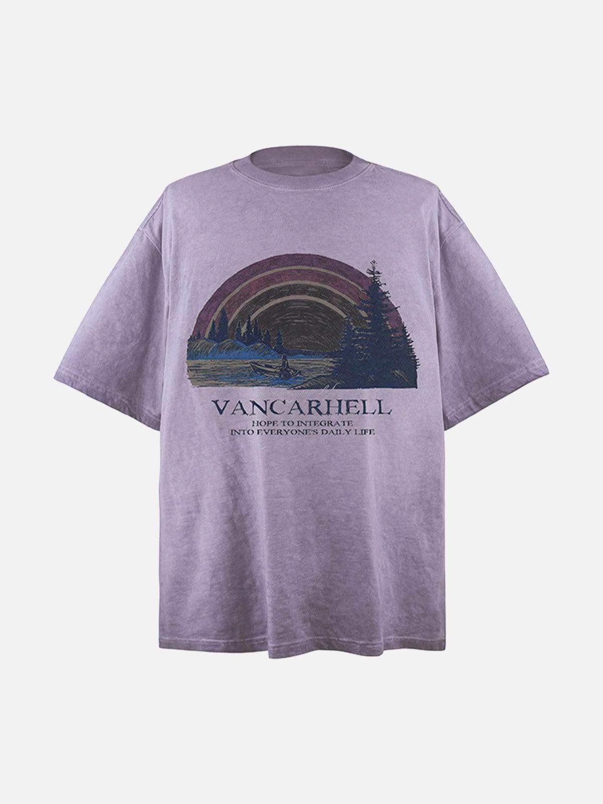 TALISHKO Rainbow Print Crew Neck T-Shirt