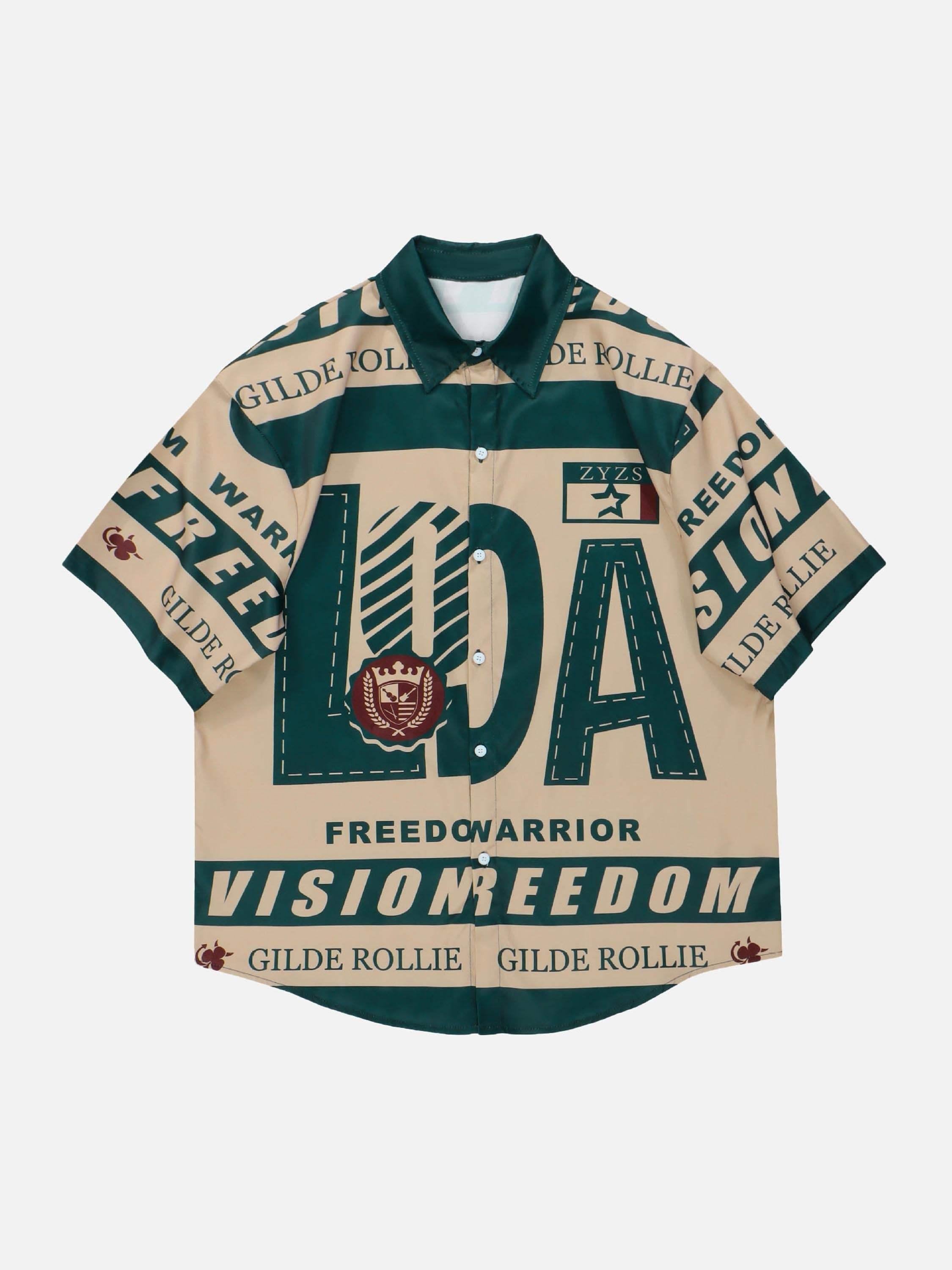 TALISHKO American Style Vintage Print Shirt