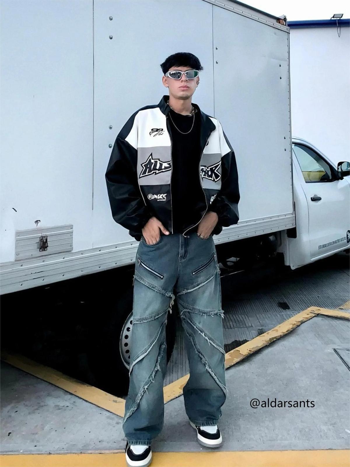 TALISHKO American Street Style Washed Distressed Jeans