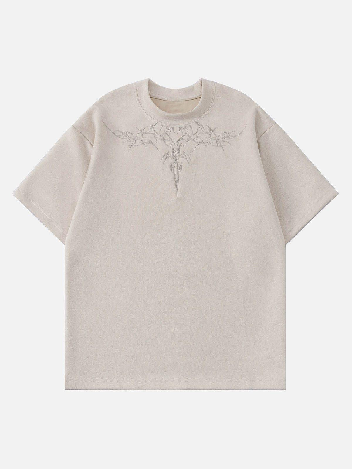 TALISHKO Embroidery Suede Tee
