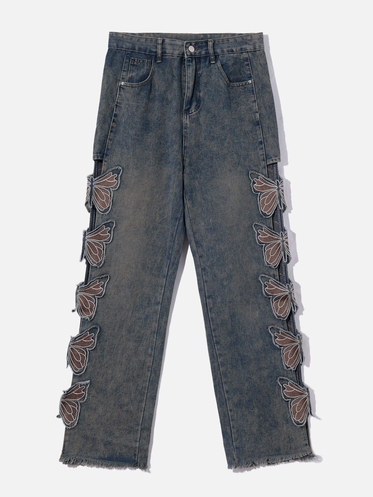 TALISHKO Butterfly Leg Cutout Jeans