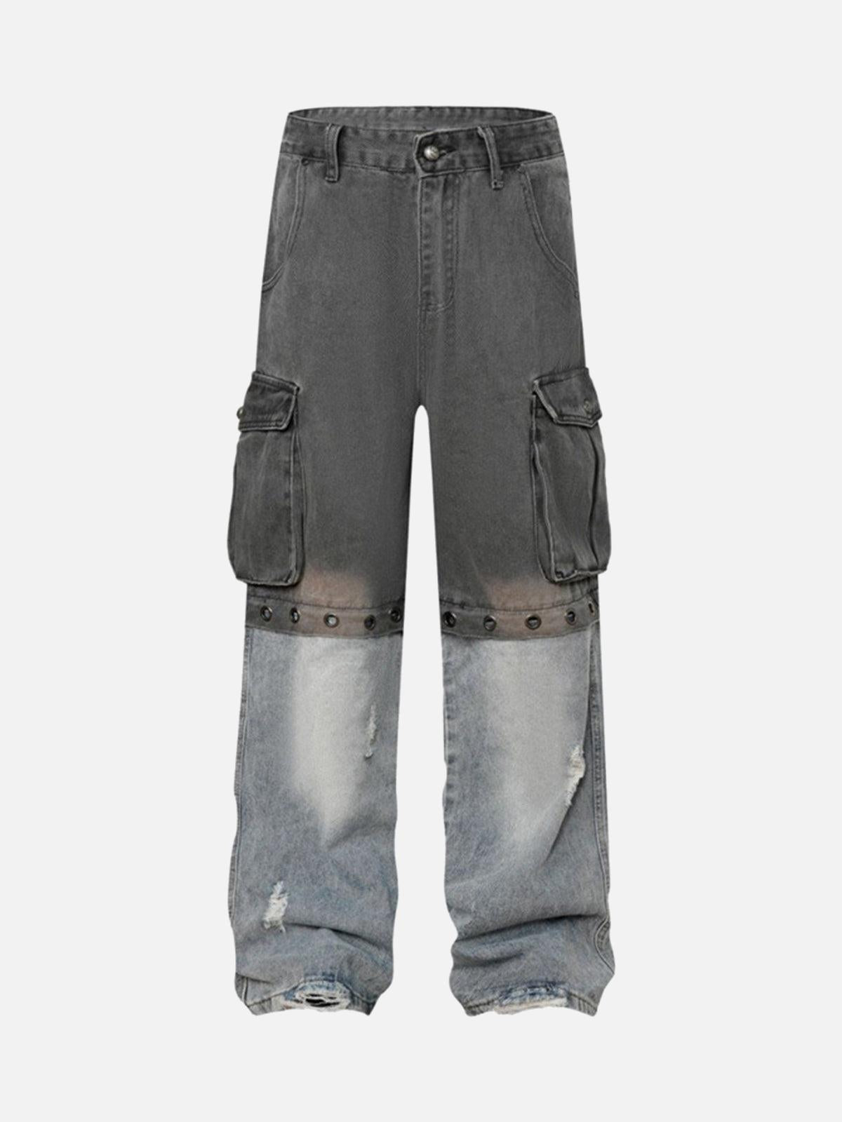 TALISHKO Deconstructed Detachable Split Cargo Jeans