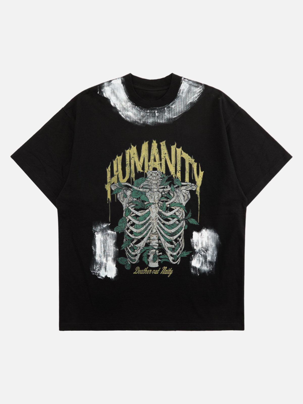 TALISHKO Retro Washed Graffiti Skull T-Shirt