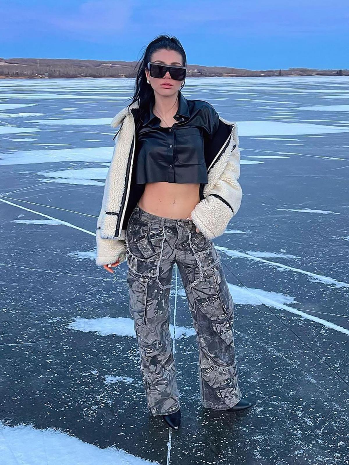 TALISHKO Camouflage Leaf Straight Leg Pants