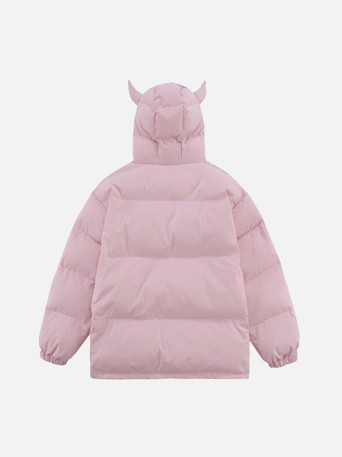 TALISHKO Solid Embroidered Hood Winter Coat