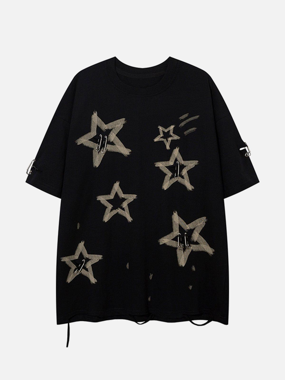 TALISHKO Star Graffiti Distressed Tee