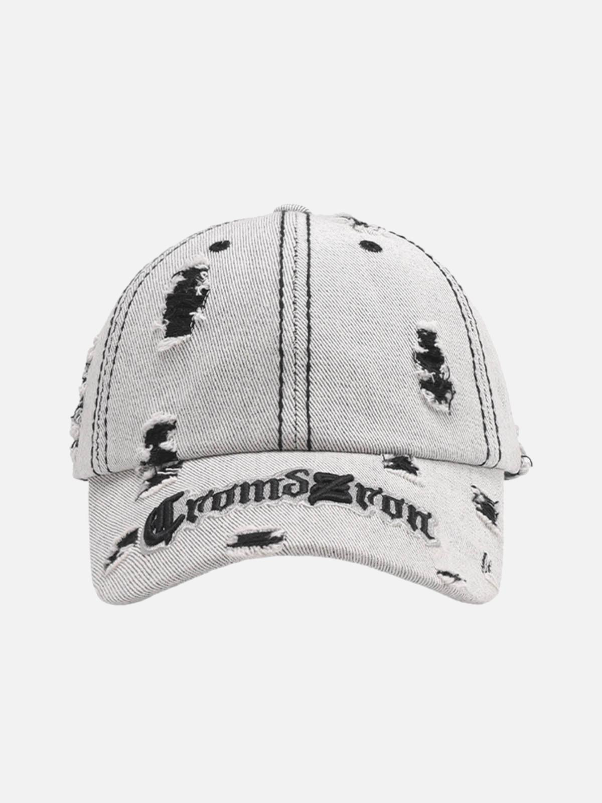 TALISHKO Distressed Letter Embroidery Baseball Cap