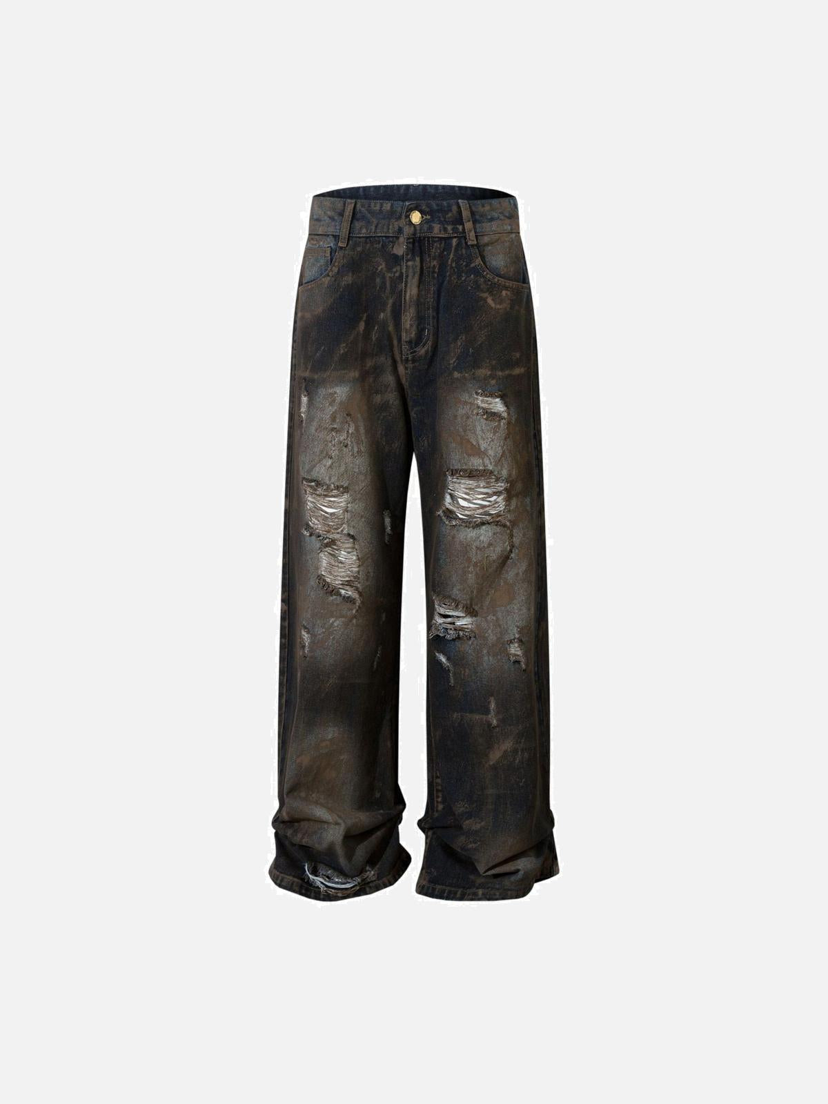 TALISHKO Vintage Ripped Washed Jeans
