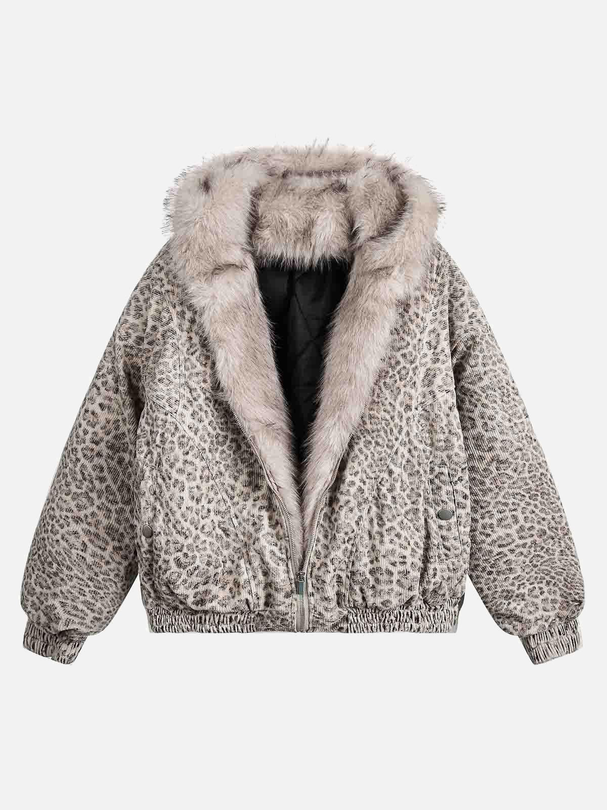 TALISHKO Cheetah Print Mink Fur Hooded Jacket