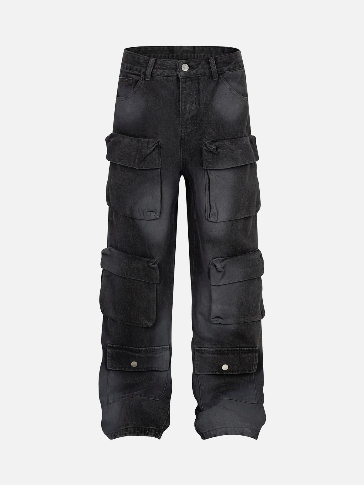 TALISHKO High Street Hip-Hop Distressed Washed Work Jeans