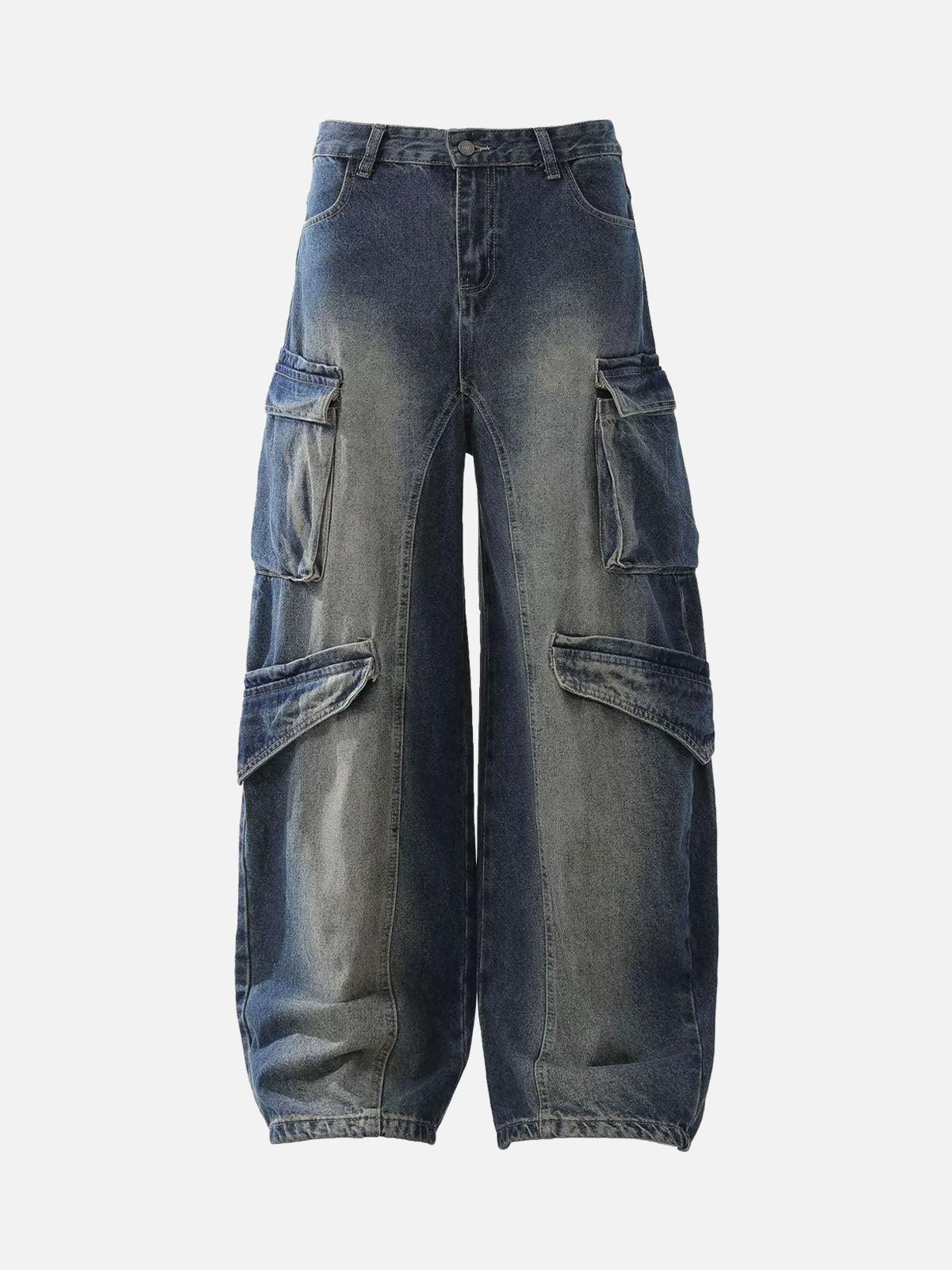 TALISHKO Heavy Washed Workwear Baggy Barrel Jeans