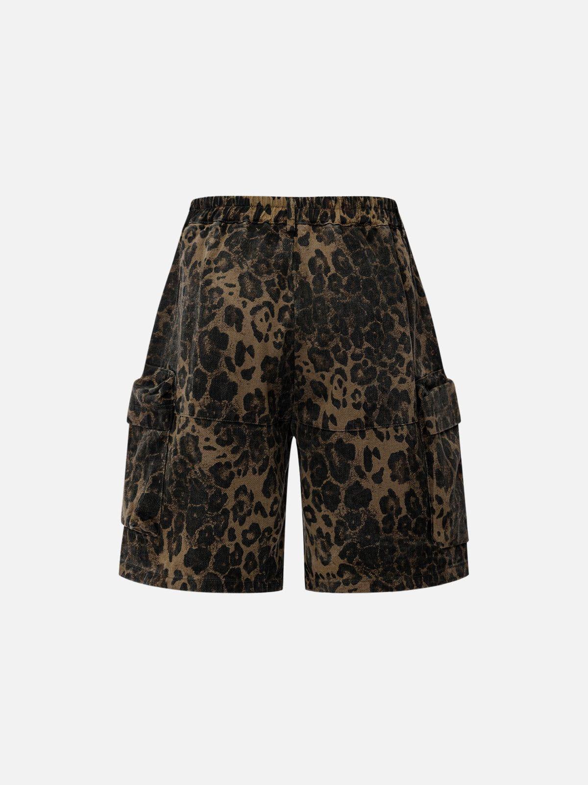 TALISHKO Big Pocket Leopard Print Shorts