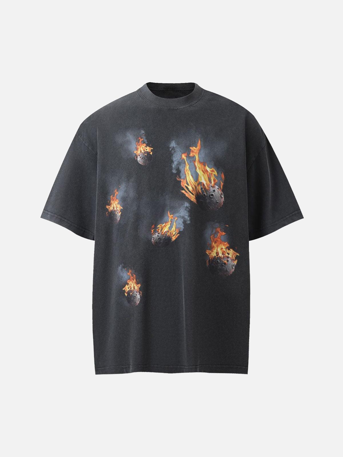 TALISHKO Fireball Graphic Oversized T-Shirt