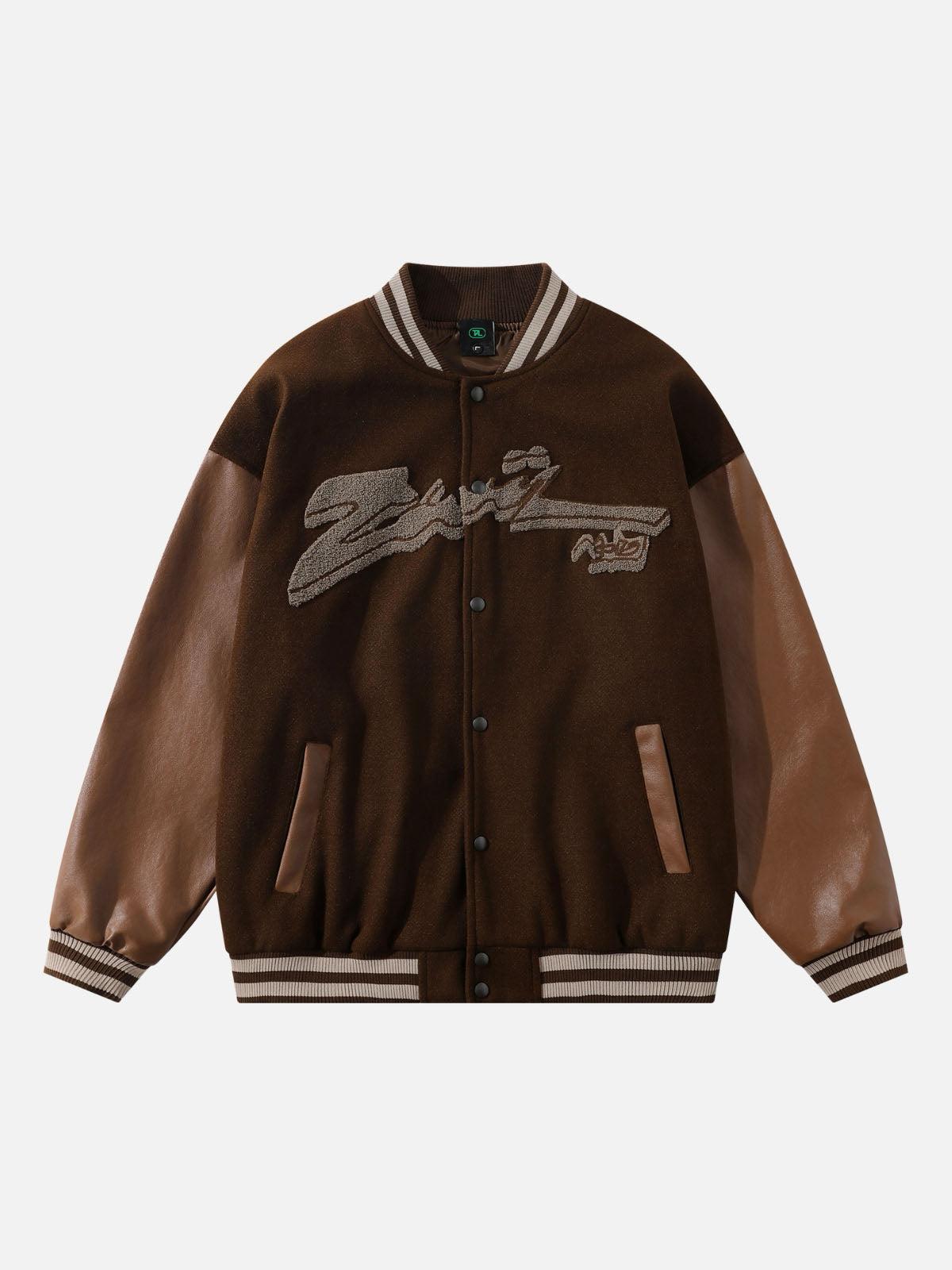 TALISHKO Flocking Embroidery Baseball Jacket