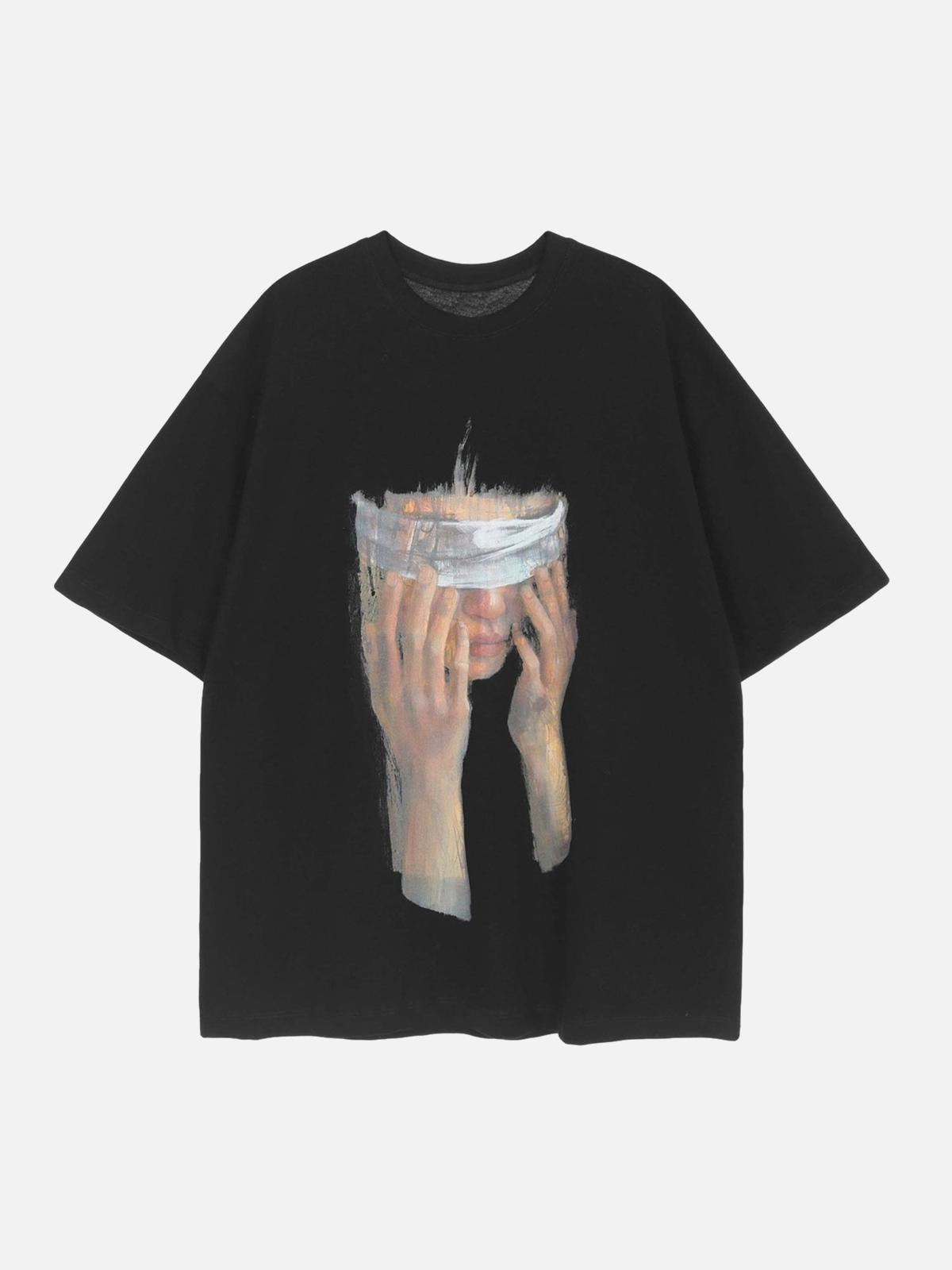 TALISHKO American Tide Loose Print Round Neck T-Shirt