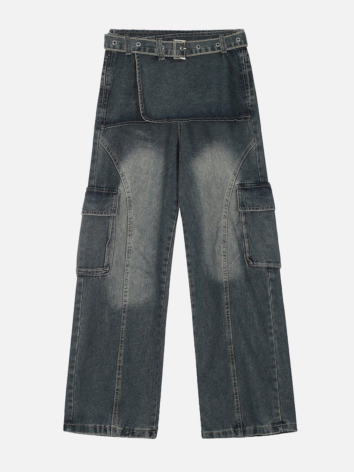 TALISHKO Deconstructive Washed Loose Jeans