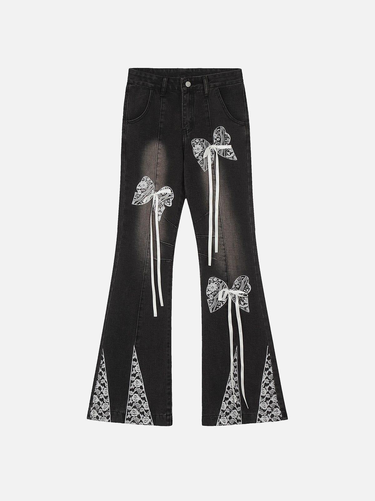 TALISHKO Bow Butterfly Washed Jeans