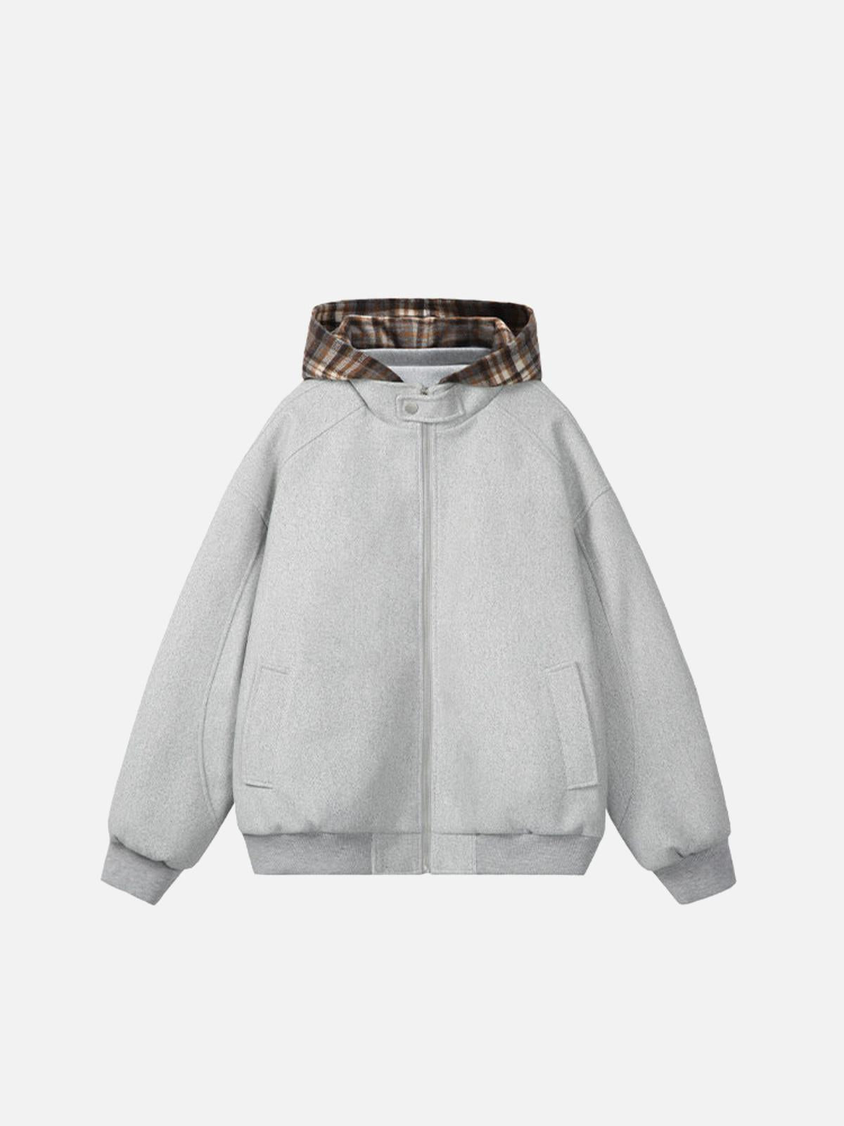 TALISHKO Plaid Panel Hoodie