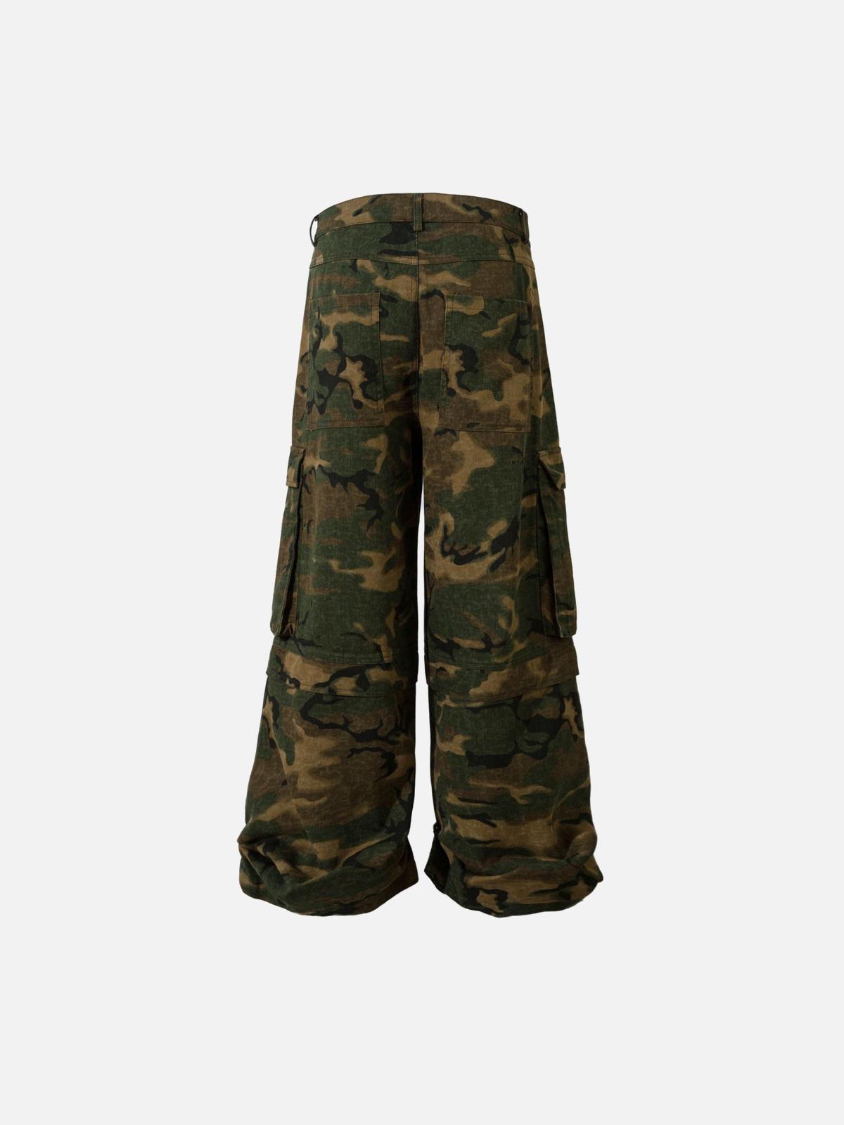TALISHKO Camouflage Oversize Denim Cargo Pants