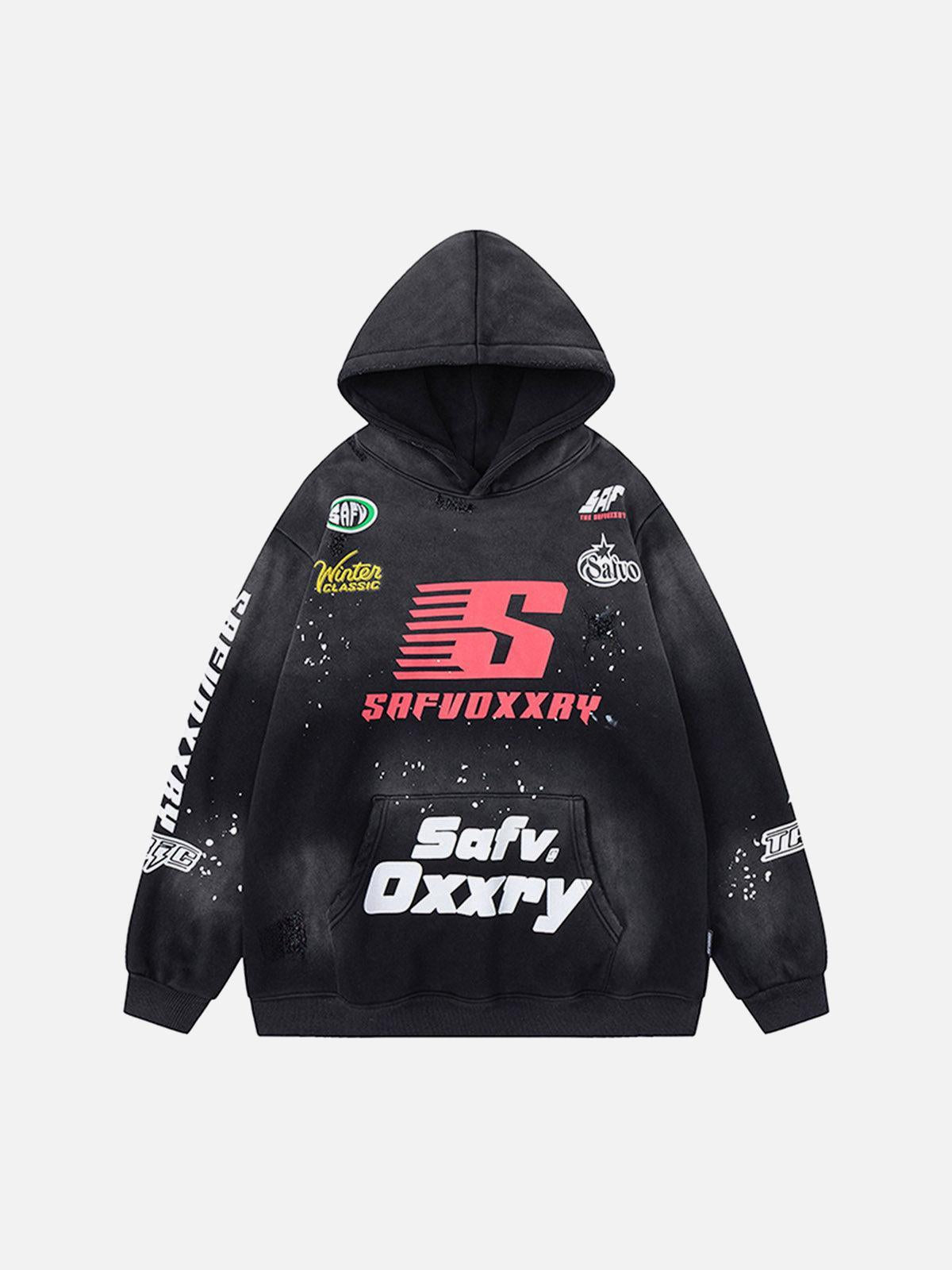 TALISHKO Speed Graphic Washed Racing Hoodie