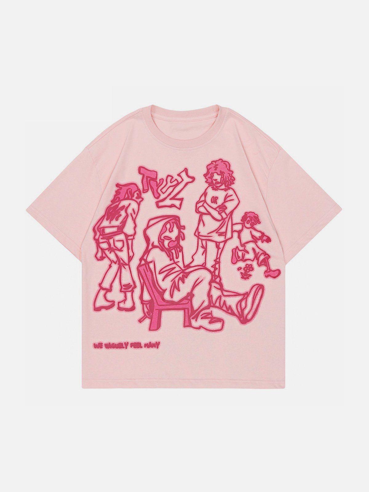 TALISHKO Cartoon Line Character Print Tee