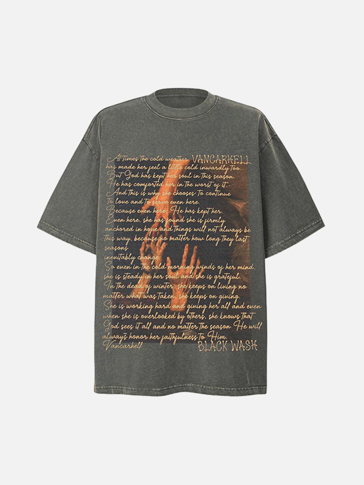 TALISHKO Washed Graphic Crew Neck T-Shirt