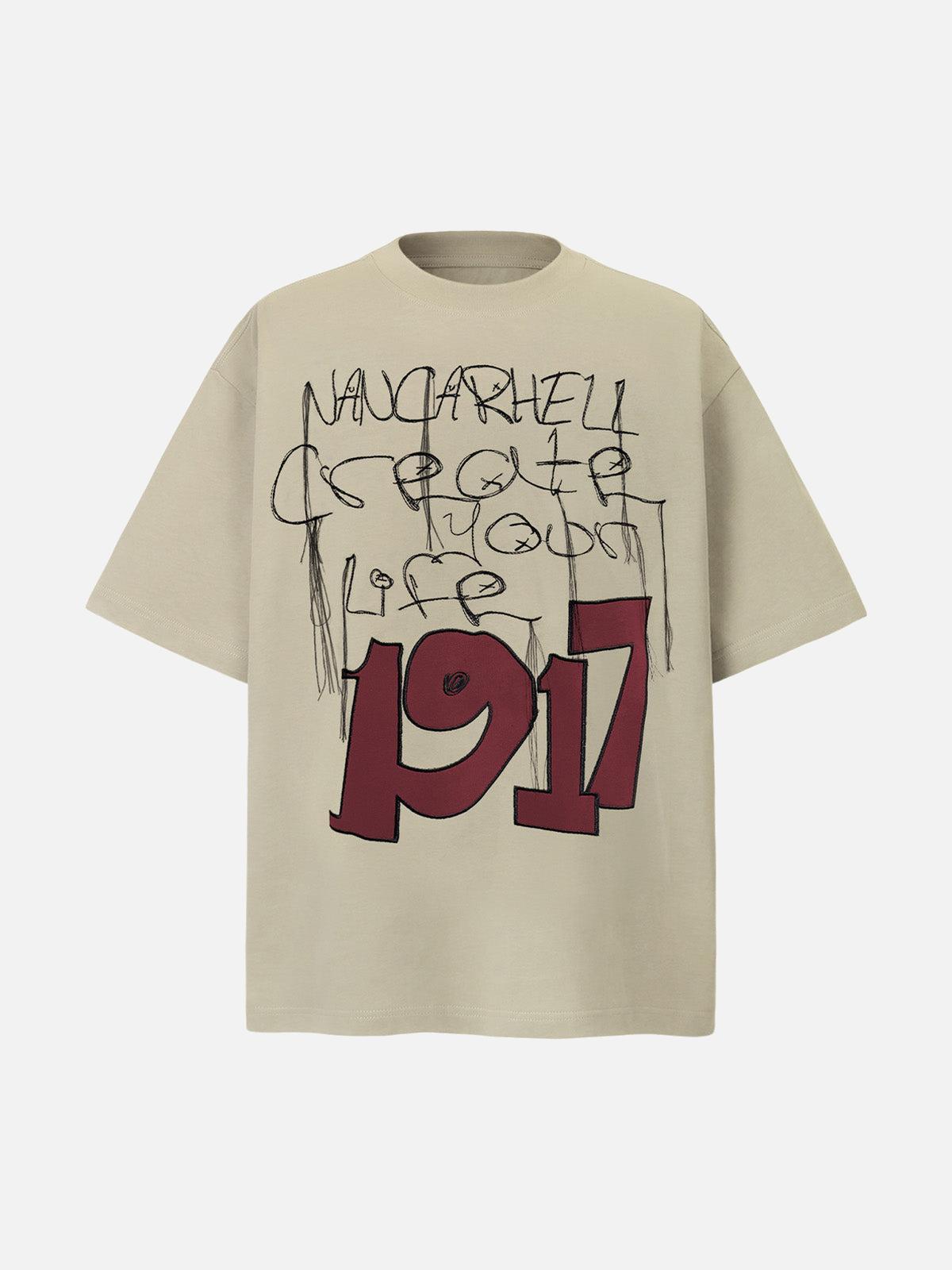 TALISHKO Letter Print Short Sleeve T-Shirt